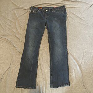 Yaso Bootcut Jeans Flap Embellished Pockets Low Rise Size 13/14 32 Stretch